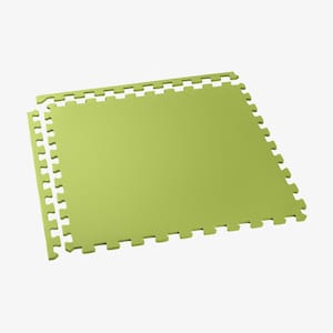Lime Green 24 in. W x 24 in. L x 3/8 in. Thick Multipurpose EVA Foam Exercise/Gym Tiles 25 Tiles/Pack 100 sq. ft.
