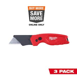 FASTBACK Compact Folding Utility Knife with General Purpose Blade (3-Pack)