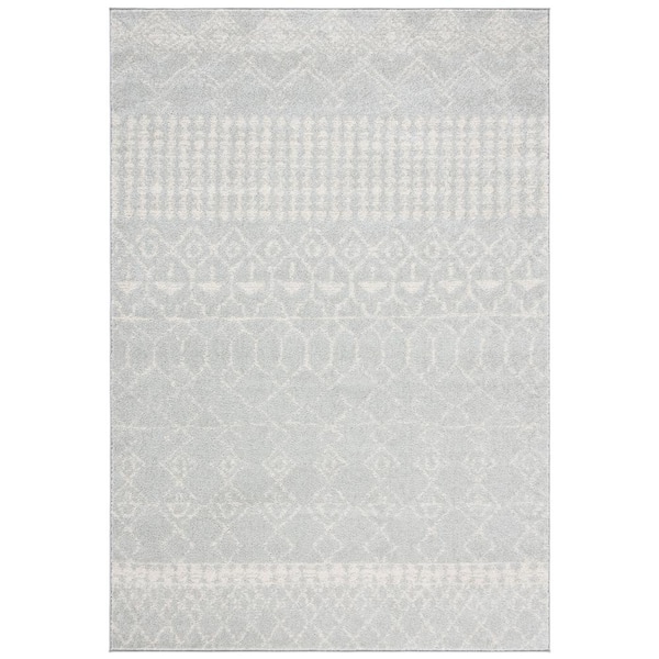 SAFAVIEH Tulum Light Gray/Ivory 4 ft. x 6 ft. Moroccan Area Rug