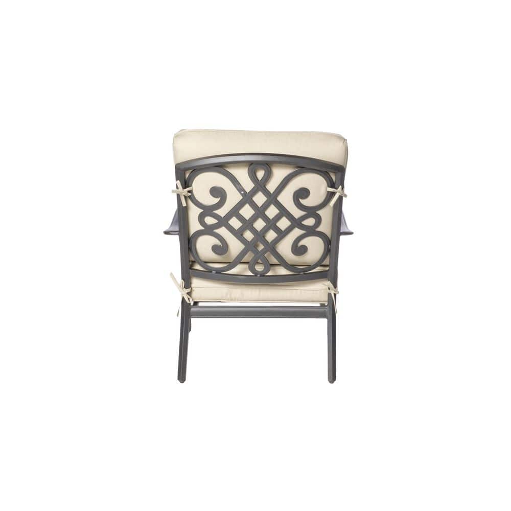 Newbury Beige Cushioned Cast Aluminum 4-Piece Patio Set