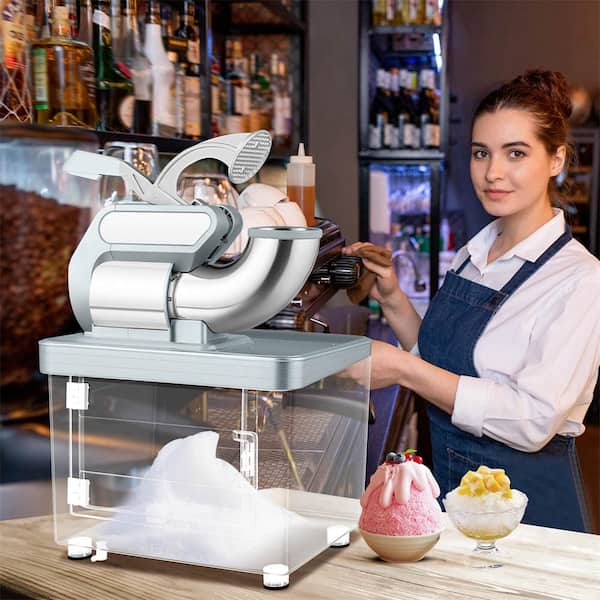 10560 oz./H Gray Snow Cone Machine with Dual Blades Safety On/Off Switch for Home