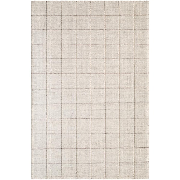 Livabliss Mardin Ivory Checkered 4 ft. x 6 ft. Indoor Area Rug