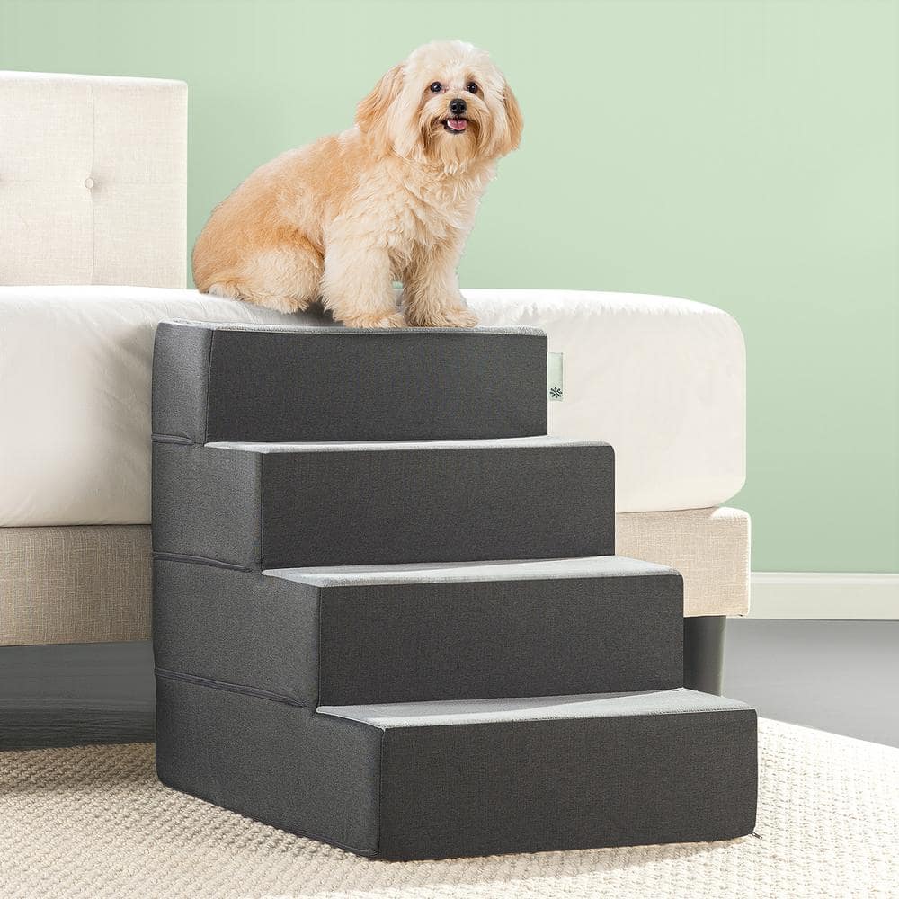 Dark Gray 24" High-Density Foam Pet Stairs