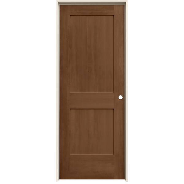JELD-WEN 32 in. x 80 in. Monroe Hazelnut Stain Left-Hand Molded Composite Single Prehung Interior Door