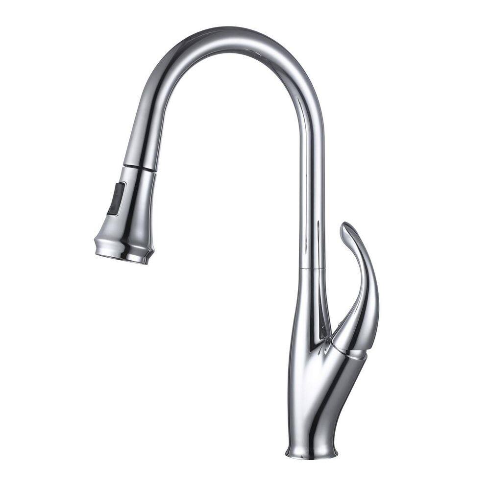 18.31 in. Single Handle 360° Spout Swivel Pull Down Sprayer Kitchen Faucet