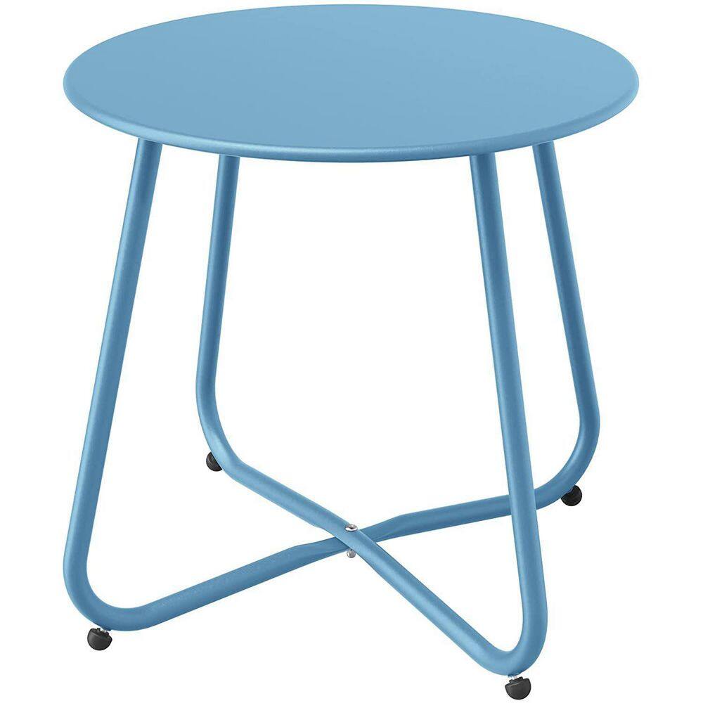 Metal Outdoor Side Table, blue HD0102HAEEDU The Home Depot