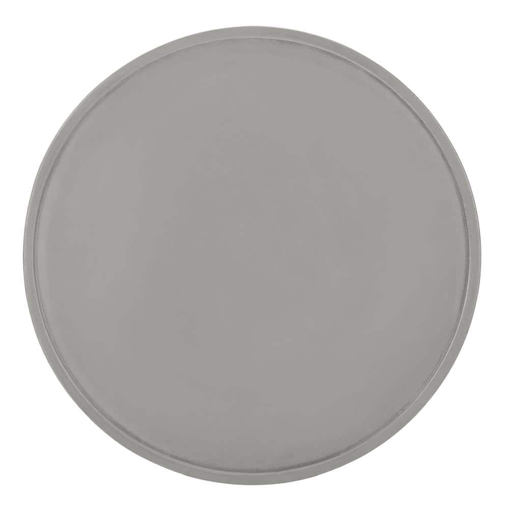 Transitional Oak Finish 30" Dark Grey Concrete Round Coffee Table
