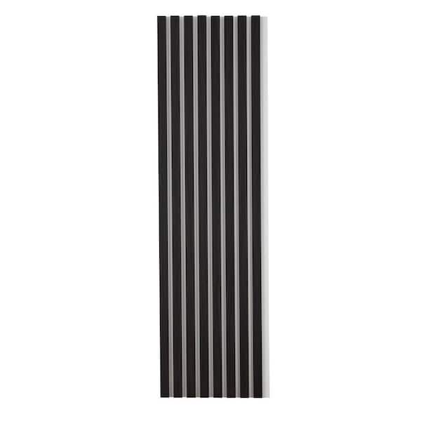 Ejoy 12.6 in. x 106 in. x 0.8 in. Acoustic Vinyl Wall Siding Panel in Black Color with White Base (Set of 2-Piece)