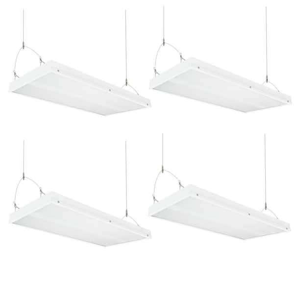 2 ft. 100-Watt Integrated LED White Linear High Bay Light Fixture with 16000 Lumens 5000K Daylight for Shop (4-Piece)