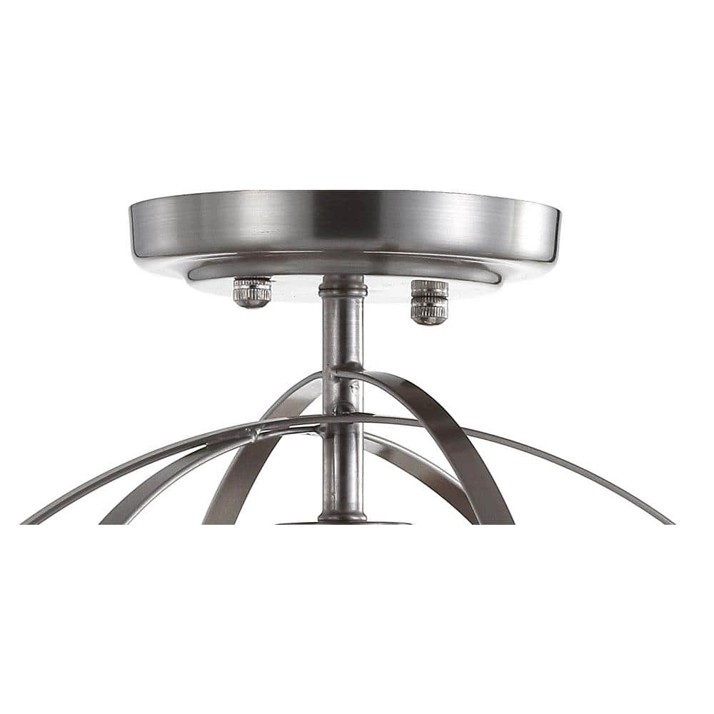 Contemporary Nickel Globe LED Flush Mount Pendant 13"