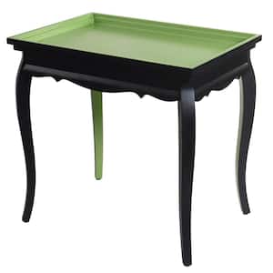Dann Foley 28 in. Black, Lime Green Rectangle Wood End Table