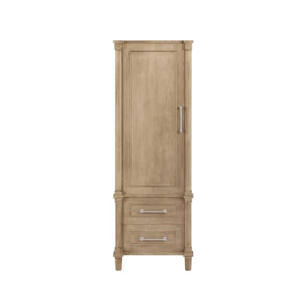 Aberdeen 21 in. W x 14 in. D x 60 in. H Antique Oak Freestanding Linen Cabinet