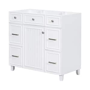 35.4 in. W x 16.65 in. D x 33.3 in. H Bath Vanity Cabinet without Top with 3 Drawers and Adjustable Shelf in White