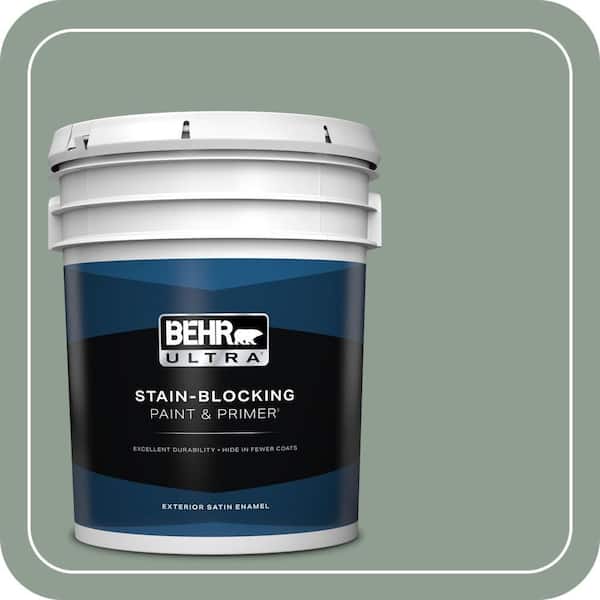 BEHR ULTRA 5 gal. #ICC-104 Balsam Fir Satin Enamel Exterior Paint & Primer