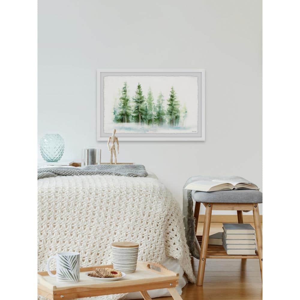Amongst The Trees Green Watercolor Framed Print 18 x 12