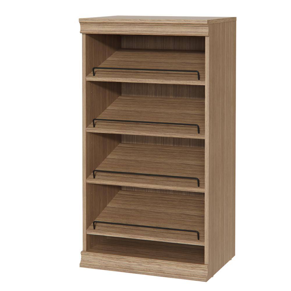 Modular Storage 21.38 in. W Honey Shoe Tower Unit 4-Shelf Wood Closet System
