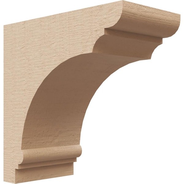 Ekena Millwork 3 in. x 6 in. x 6 in. Series 1 Classic Hughes Rough Cedar Woodgrain Timberthane Polyurethane Corbel, Primed Tan