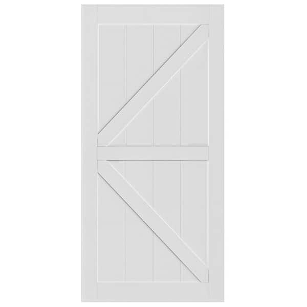 WEGATE 24 in. x 84 in. White Primed K Style Solid Core Wood Interior Slab Door, MDF, Barn Door Slab