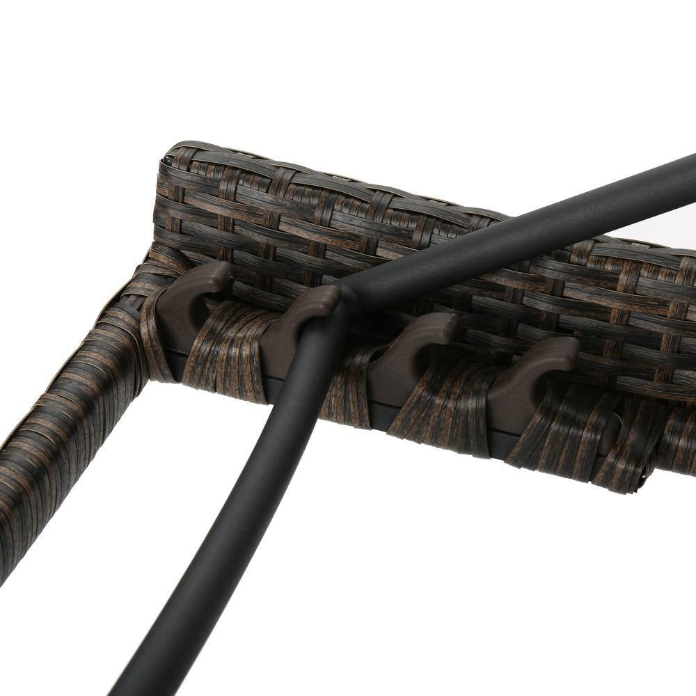 Mixed Mocha Wicker and Aluminum Outdoor Chaise Lounge Set of 2