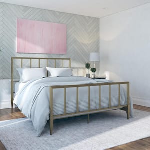 Blair Brass Gold Queen Size Metal Bed