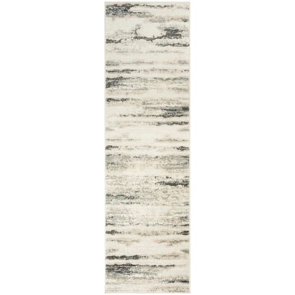 Serenity Home Grey Multicolor 2 ft. x 8 ft. Abstract Contemporary Runner Area Rug