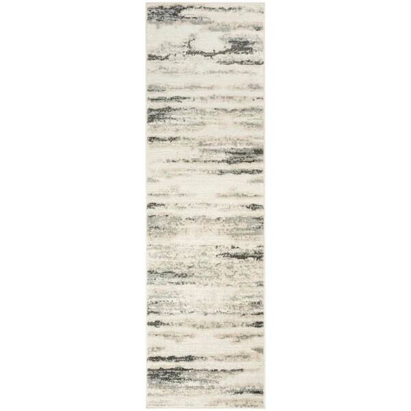 Serenity Home Grey Multicolor 2 ft. x 8 ft. Abstract Contemporary Runner Area Rug
