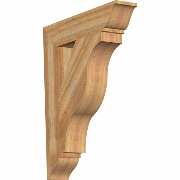 Ekena Millwork 6 in. x 38 in. x 30 in. Western Red Cedar Funston Traditional Rough Sawn Bracket