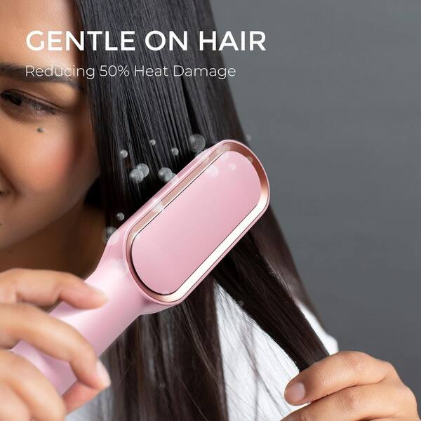 Wudkey Pink Hair Straightener Brush with 5-Temps, 20s Fast  display picture 3