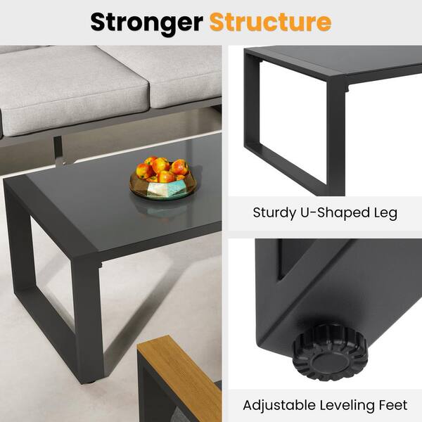 Gray 44 in. Rectangular Powder-Coated Aluminum Outdoor Gray 44 in. Rectangular Powder-Coated Aluminum Outdoor
