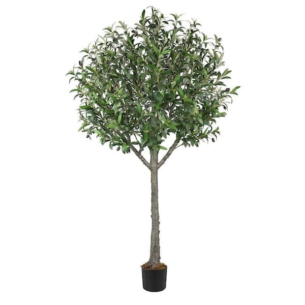 6 ft. Artificial Olive Tree Indoor Faux Plant with 2100 Leaves 80 ...