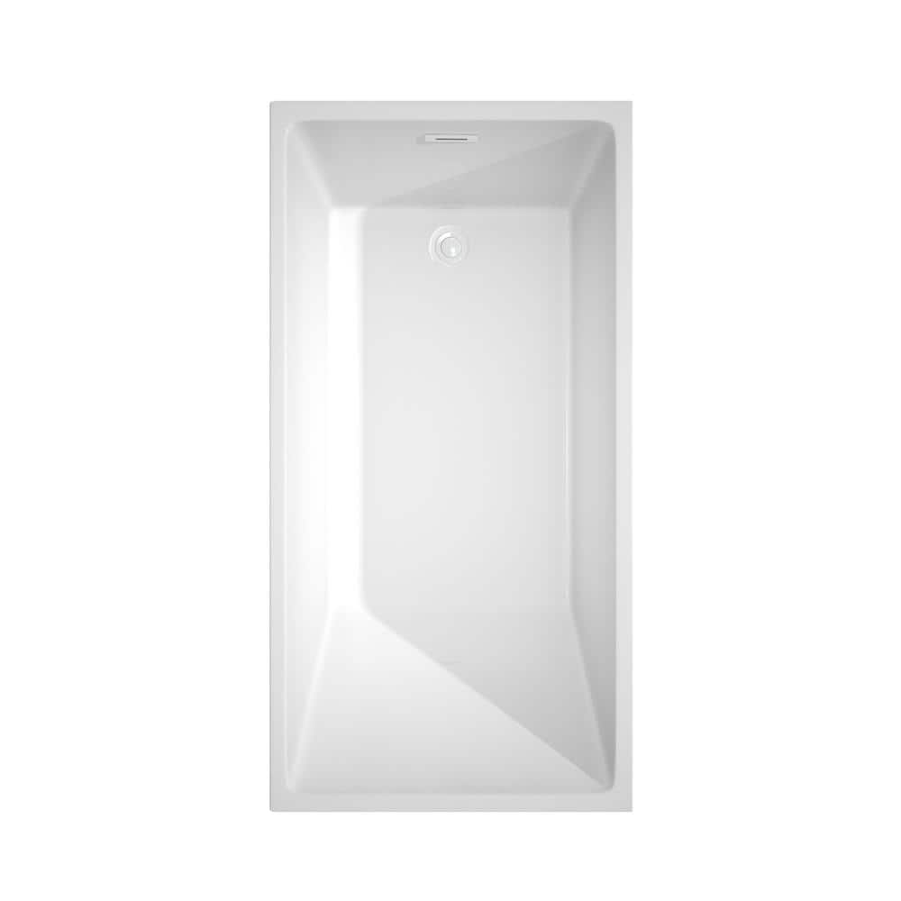 Hannah 59'' White Freestanding Acrylic Soaking Bathtub