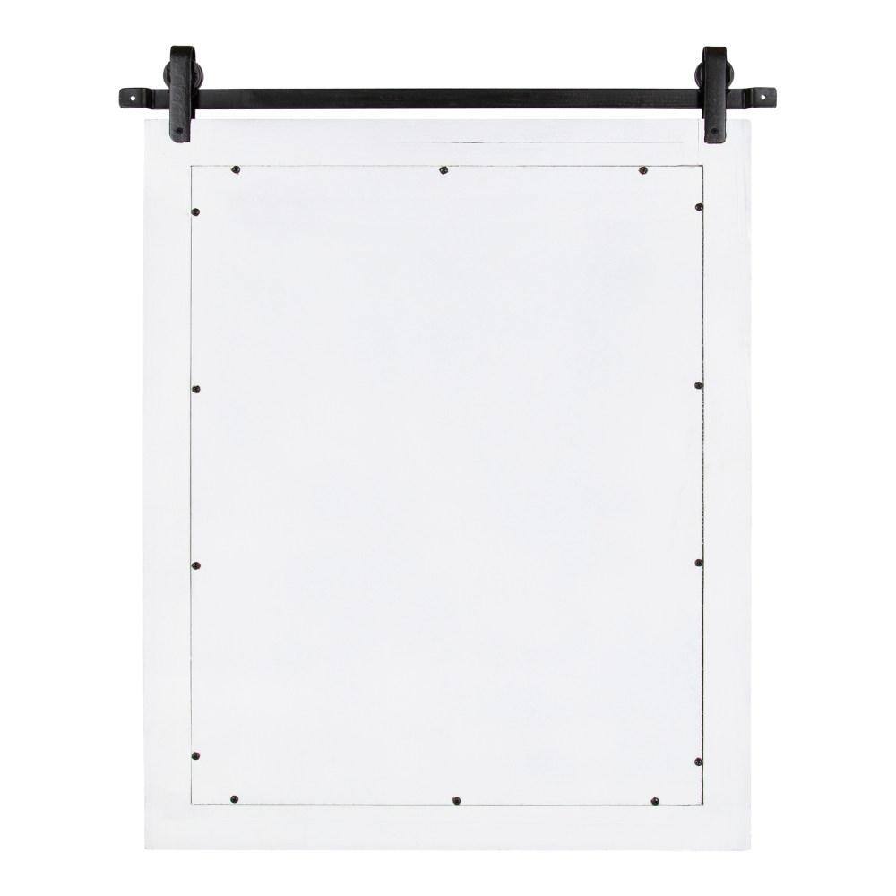 Cates Coastal White Rustic 22" x 30" Wood Frame Wall Mirror
