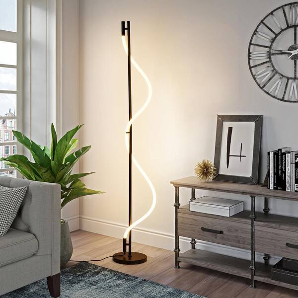 LANSEKI Millbrook 66.9 in. Matte Black Morden 1-Light Integrated