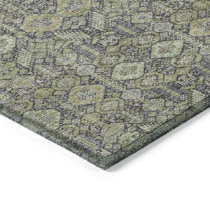 Chantille ACN574 Green 1 ft. 8 in. x 2 ft. 6 in. Machine Washable Indoor/Outdoor Geometric Area Rug