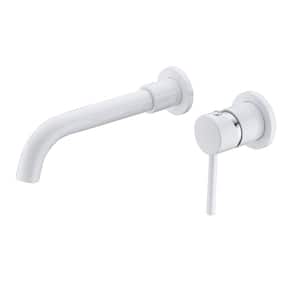 Single Lever Handle Wall Mounted Bathroom Faucet in White