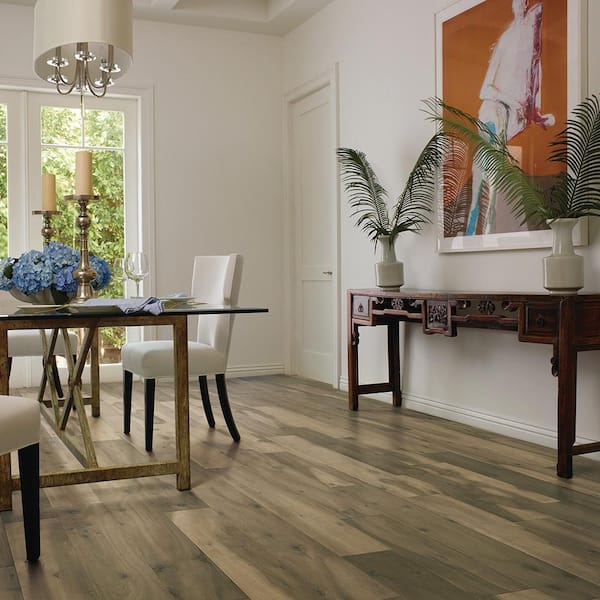 Pelican Point Acacia 3/8 in. T x 6 1/2 in.W x Tongue & Groove Wirebrushed Engineered Hardwood Flooring (25.57 sqft/case)