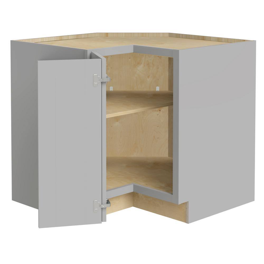 Grayson 36 in. W x 24 in. D x 34.5 in. H Assembled Plywood Corner Easy Reach Base Kitchen Cabinet in Pearl Gray LH price history on PriceWatchPro