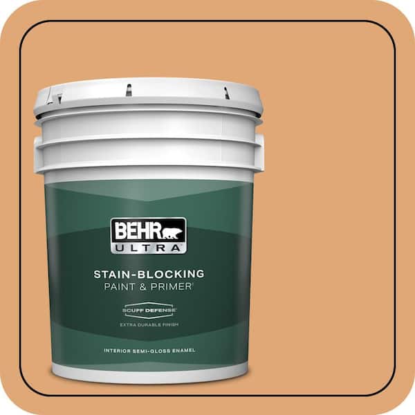 BEHR ULTRA 5 gal. #280D-4 Caramel Sundae Extra Durable Semi-Gloss Enamel Interior Paint & Primer