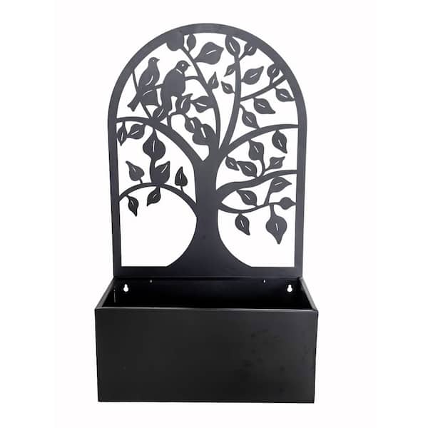 HI-LINE GIFT LTD Garden Hanging Planter Black Metal Wall Decor