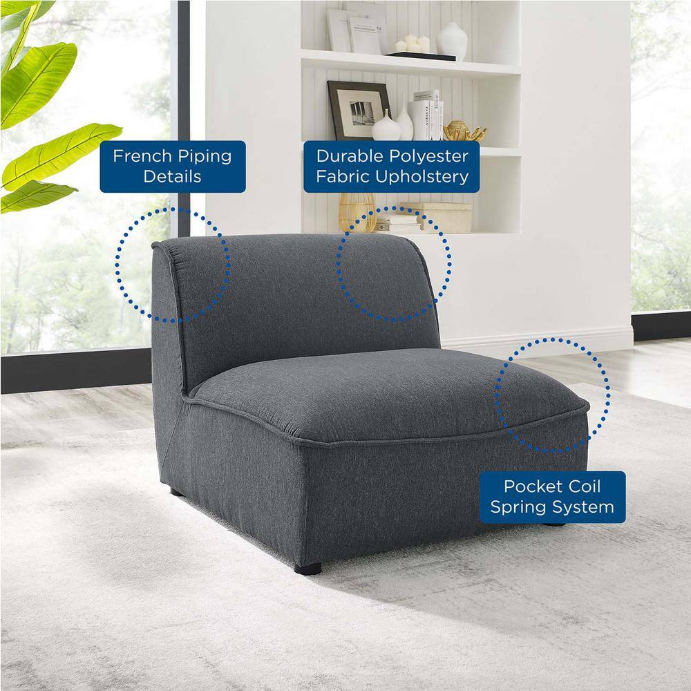 Comprise Charcoal Polyester 32.5" Armless Lounge Chair