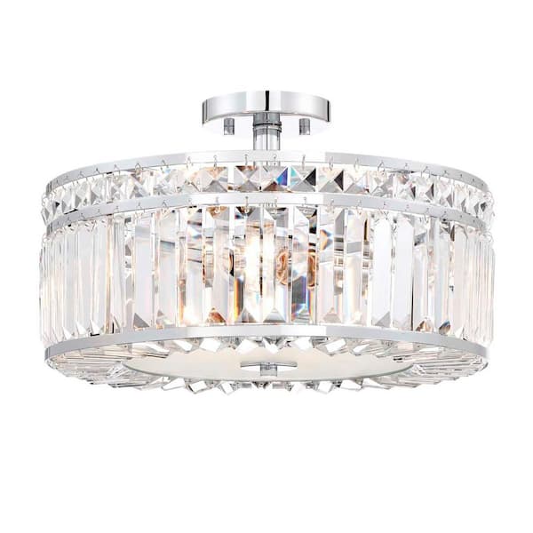 Home Decorators Collection 3-Light Chrome Semi Flush Mount