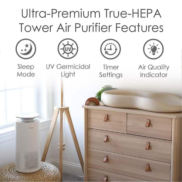 Crane true hepa air purifier with germicidal store uv light