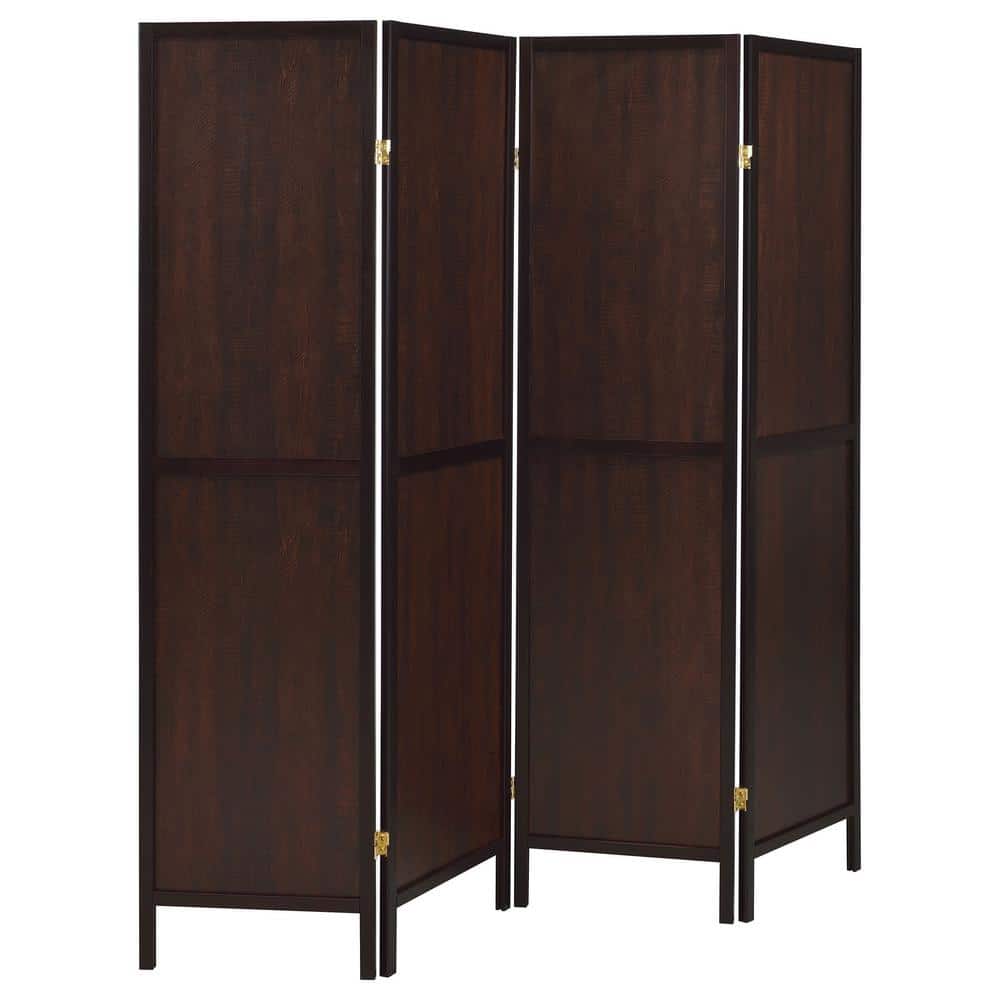 Deepika 70" Brown Tobacco 4-Panel Folding Screen
