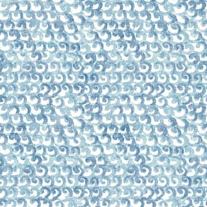 Saltwater Aqua Wave Paper Strippable Roll (Covers 56.4 sq. ft.)