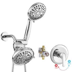 Single-Handle 8-Spray Dual Shower Faucet Set 1.8 GPM with Valve and Filtered Handheld Shower Head in. Polished Chrome