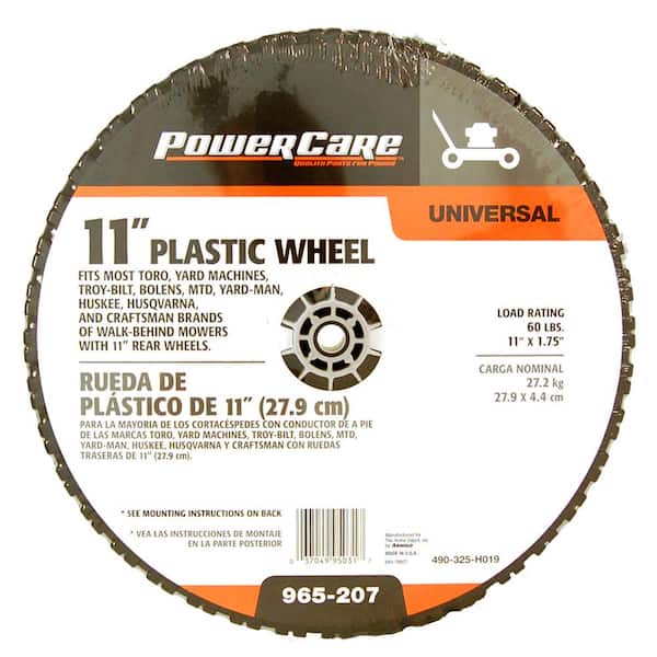 Powercare 11 in. x 1.75 in. Universal Plastic Wheel for Lawn Mowers