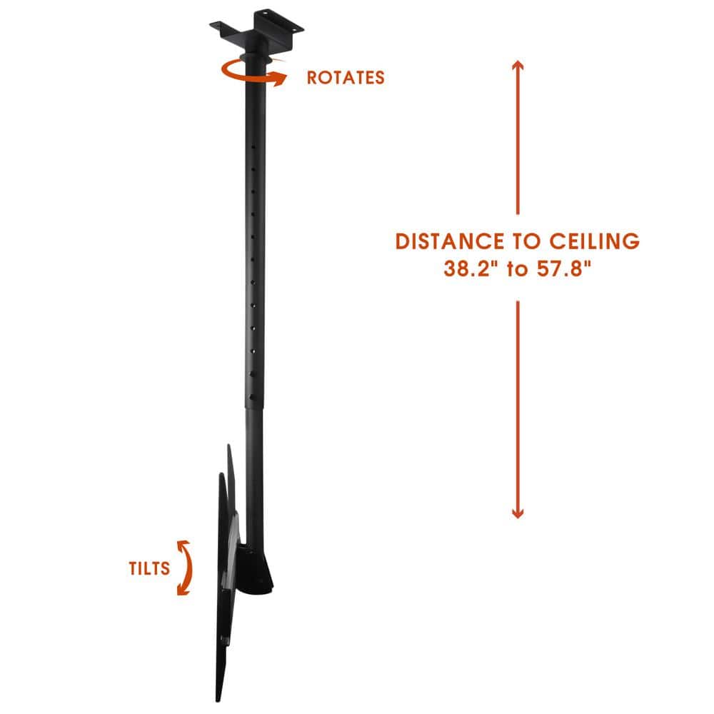 Black Adjustable Steel Ceiling Mount for 37"-70" Flat-Screen TV