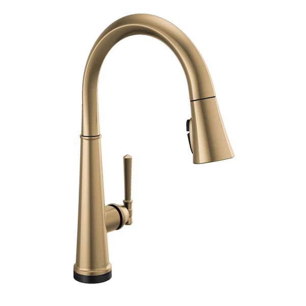 Delta Emmeline Gold Touch/Touchless Champagne Bronze 17.06 in. H Pull Down Sprayer Kitchen Faucet with 360° Spout Swivel