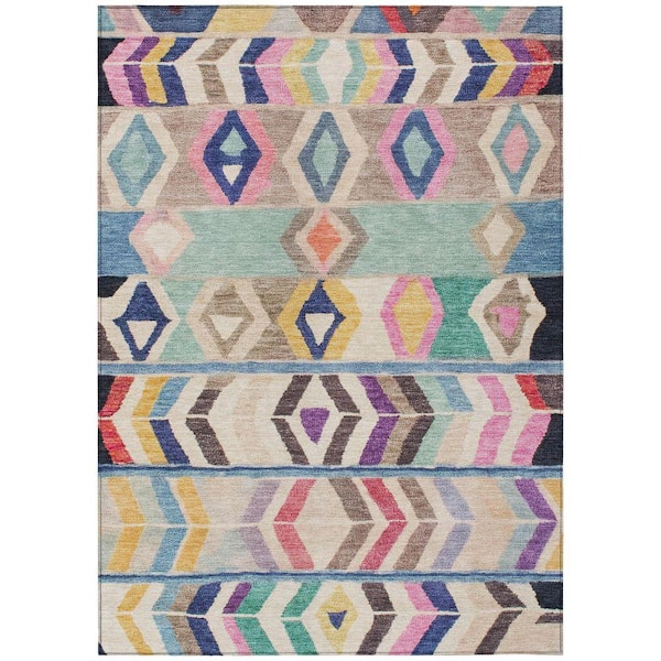 Chantille Machine Washable Indoor/Outdoor Abstract ACN2721 Pink 10 ft. x 14 ft. Area Rug