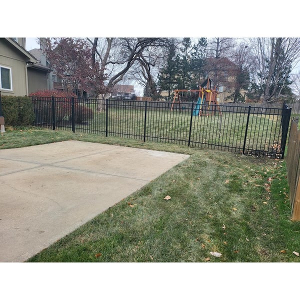 Weatherables Livingston 4 ft. H x 6 ft. W Black Aluminum Flat Top Fence Panel Kit